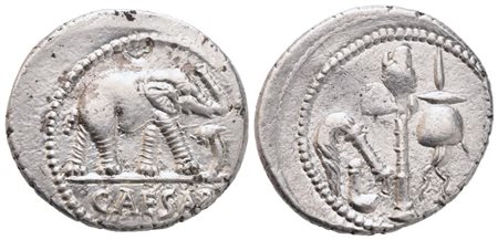 C. Iulius Caesar, Denarius, 49-48 BC; AR (4,08 g; 18,6 mm; 7 h)