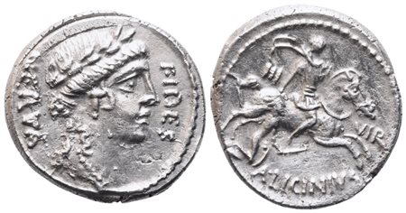 A. Licinius Nerva, Denarius, Rome, ca. 47 BC; AR (3,93 g; 18 mm; 10 h)