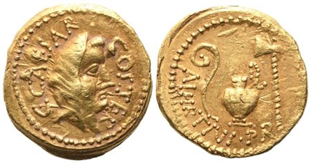 C. Iulius Caesar, Aureus, 46 BC; AV (7,94 g; 19,5 mm; 8 h)