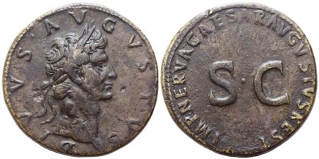 Divus Augustus (died 14), Sestertius, Restitution issue struck under Nerva, Rome, 98; Æ (26,80 g; 33,4 mm; 6 h)