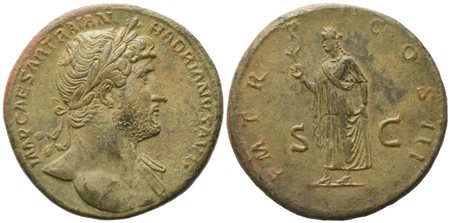 Hadrian (117-138), Sestertius, Rome, c. 121-122; Æ (28,67 g; 33,8 mm; 6 h)