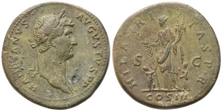 Hadrian (117-138), Sestertius, Rome, 128-129; Æ (26,98 g; 33,6 mm; 6 h)