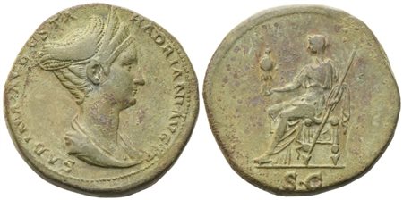 Sabina, Sestertius struck under Hadrian, Rome, c. 128-134; Æ (27,15 g; 32,2 mm; 6 h)