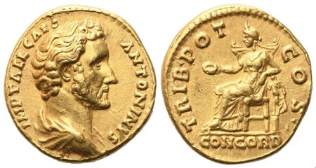 Antoninus Pius as Caesar, Aureus struck under Hadrian, Rome, 138; AV (g 7,05; mm 18)
