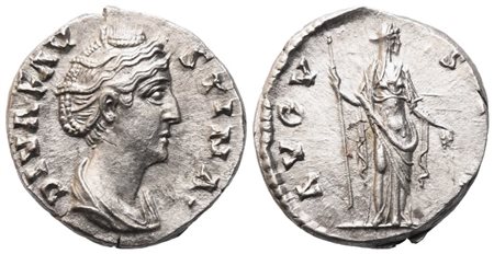 Diva Faustina I (died 140-141), Denarius struck under Antoninus I, Rome, after 141; AR (2,97 g; 16,6 mm; 7 h)