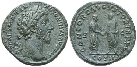 Marcus Aurelius (161-180), Sestertius, Rome, 161-162; Æ (19,11 g; 32,3 mm; 11 h)