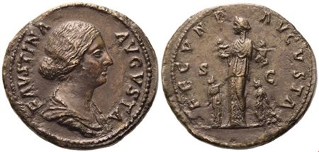 Faustina II, Sestertius struck under Marcus Aurelius and Lucius Verus, Rome, 161; Æ (21,92 g; 34 mm; 12 h)
