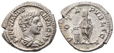 Geta as Caesar, Denarius struck under Septimius Severus and Caracalla, Rome, 206-207; AR (3,24 g; 19 mm; 6 h)