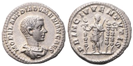 Diadumenian, Denarius struck under Macrinus, Rome, 218; AR (3,08 g; 19,5 mm; 6 h)
