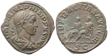Philip II (246-249), Sestertius, Rome, 249; Æ (21,90 g; 29,7 mm; 12 h)
