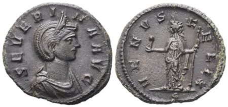 Severina, Denarius struck under Aurelian, Rome, Spring - Autumn 275; Æ (2,46 g; 19,3 mm; 12 h) 