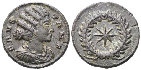 Fausta, Nummus struck under Constantine I, Thessalonica, 318-319; Æ (2,71 g; 17,9 mm; 6 h)