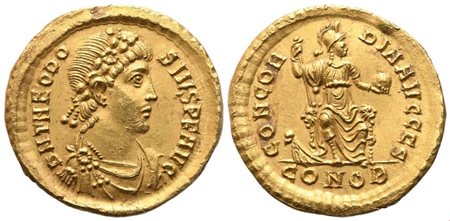 Theodosius I (379-395), Solidus, Constantinople, 382-383; AV (4,49 g; 20 mm; 11 h)