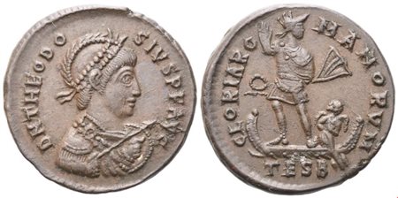 Theodosius I (379-395), Æ 21 mm, Thessalonica, 383-388; Æ (5,33 g; 21,6 mm; 6 h)