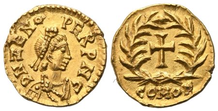 Odovacar (476-493), Tremissis in the name of Emperor Zeno, Milan, 476-491; AV ( 1,38 g; 12,8 mm; 6 h)