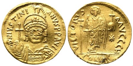 Justinian I (527-565), Solidus, Constantinople; AV (3,40 g; 17,6 mm; 6 h)