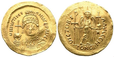 Justinian I (527-565), Solidus, Rome; AV (4,44 g; 20,5 mm; 6 h)