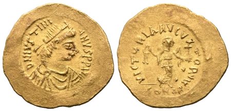 Justinian I (527-565), Tremissis, Constantinople; AV (1,46 g; 16 mm; 5 h)