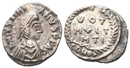 Justinian I (527-565), Siliqua, Carthage; AR (1,30 g; 15,2 mm; 7 h)