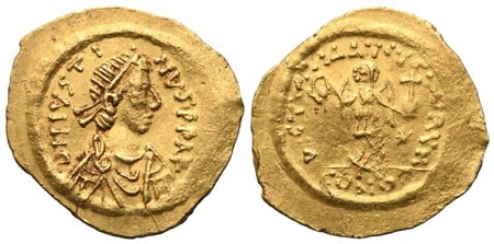 Justin II (565-578), Tremissis, Constantinople; AV (1,55 g; 16 mm; 6 h)
