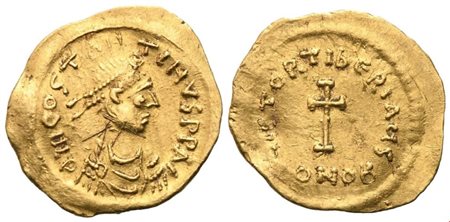 Tiberius II Constantine (578-582), Tremissis, Constantinople; AV (1,43 g; 15,7 mm; 6 h)