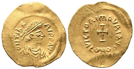 Maurice Tiberius (582-602), Tremissis, Constantinople; AV (1,51 g; 16,2 mm; 6 h)