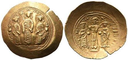 Romanos IV Diogenes with Eudocia, Michael VII, Constantinus and Andronicus (1068-1071), Histamenon nomisma, Constantinople; AV (4,37 g; 26,6 mm; 6 h)