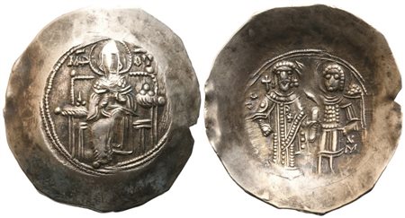 Isaac II Angelus (1185-1195), Aspron trachy, Constantinople; EL (3,78 g; 29 mm; 6 h)