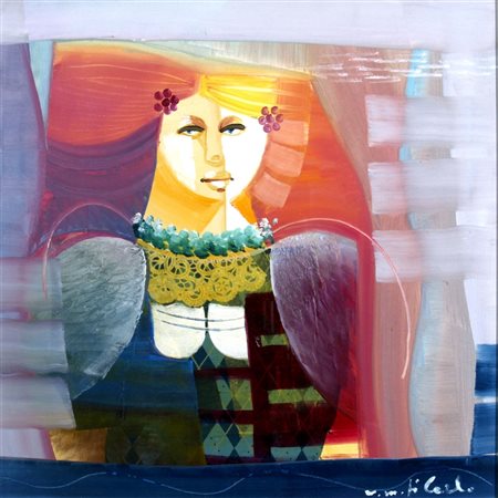 DI CARLO VITTORIO (San Marco in Lamis 1943) "Una figura" Olio e collage su...