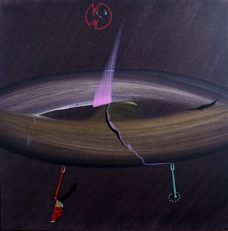 DANGELO SERGIO (Milano 1931) "Infinity promenade" 1985 Olio su tela cm. H:...