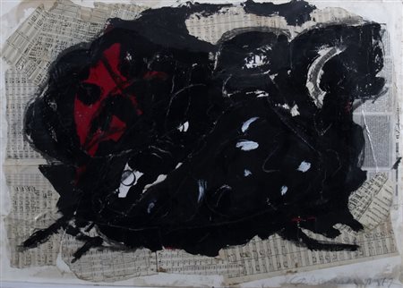 CARMASSI ARTURO (Lucca 1925) "Senza titolo" 1977 Tecnica mista su tavola cm....