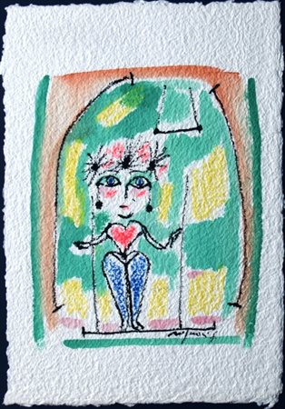 ROGNONI FRANCO (Milano 1913 - Milano 1999) "Ballerina" Acquerello e pastelli...