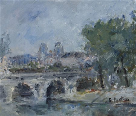 OMICCIOLI GIOVANNI (Roma 1901 - Roma 1975) "Paesaggio" Olio su cartoncino cm....