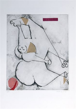 MARINI MARINO (Pistoia 1901 - Viareggio 1980) "Gioco perfetto" Puntasecca,...