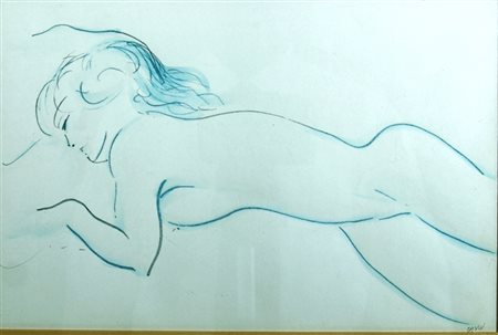 SASSU ALIGI (Milano 1912 - Palma di Majorca 2000) "Nudo" 1968 Gouache su...