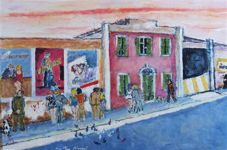 PIACESI WALTER (Ascoli Piceno 1929) "PubblicitÃ in periferia" 2011 Olio su...