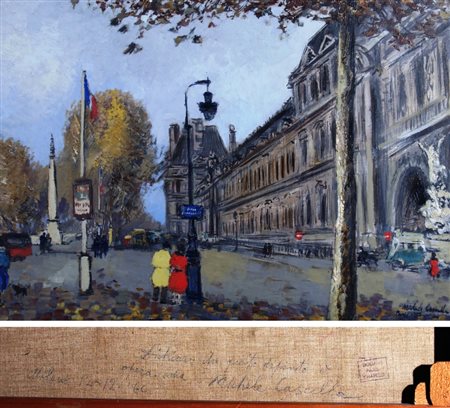 CASCELLA MICHELE (Ortona 1892 - Milano 1989) "Strada di Parigi" 1958 Olio su...