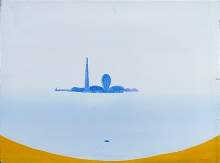 GUIDI VIRGILIO (Roma 1891 - Venezia 1984) "San Giorgio" Olio su tela cm. H:...