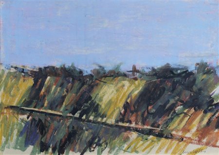 MORLOTTI ENNIO (Lecco 1919 - Milano 1992) "Studio di paesaggio" 1987 Pastello...