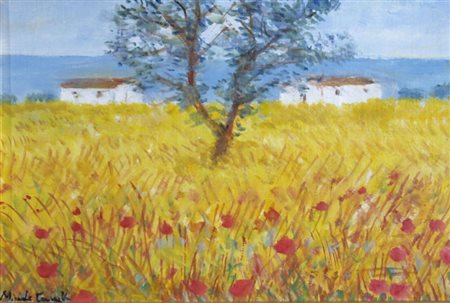 CASCELLA MICHELE (Ortona 1892 - Milano 1989) "Casolare" Olio su tela cm. H:...