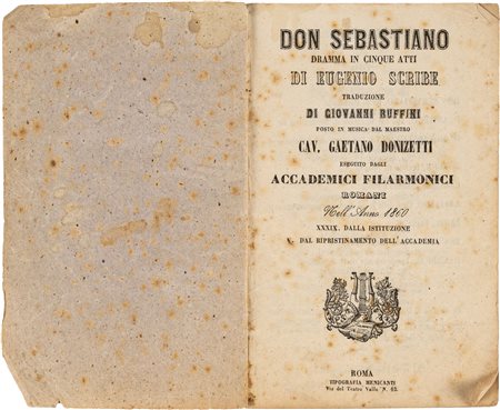 SCRIBE EUGENIO - DON SEBASTIANO. DRAMMA IN CINQUE ATTI. TRADUZIONE DI...