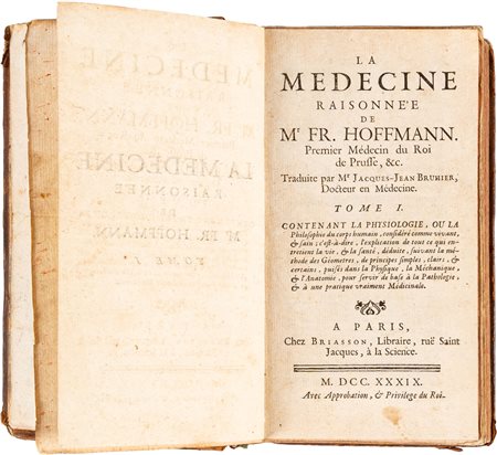 HOFFMANN FR. - LA MEDICINE RAISONNÉEParis, BRIASSON, 17392 volumi, legatura...