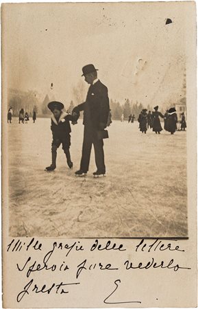 Maria Letizia di Savoia - Cartolina fotografica con breve nota e sigla L....