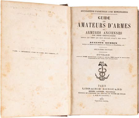 DEMMIN AUGUSTE - GUIDE DES AMATEURS D'ARMES ET ARMURES ANCIENNES PER ORDRE...