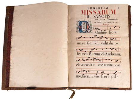 ANTIFONARIO - PROPRIUM MISSARUM DE SANCTISSecolo 18°Pp. 320 + CLXXIV,+ 4 di...