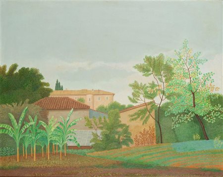 Antonio Donghi (Roma 1897 - 1963)  - Villa Corsini a Roma, 1948