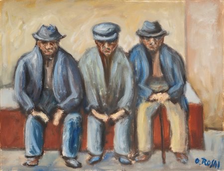 Ottone Rosai (Firenze 1895 - Ivrea 1957)  - Omini di Montedomini, 1956