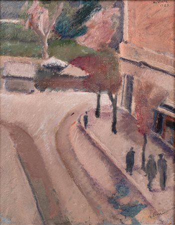 Alberto Ziveri (Roma 1908 - 1990)  - Paesaggio urbano, 1928