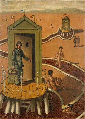 Giorgio de Chirico (Volos 1888 - Roma 1978)  - I bagni misteriosi, 1935