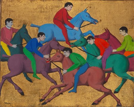 Pompeo Borra (Milano 1898 - 1973)  - Cavalieri, 1953